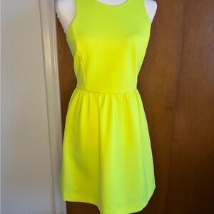 Gianni Bini Neon Yellow Sleeveless Mini Dress XS